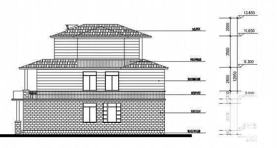 3层G型别墅建筑CAD图纸 - 4