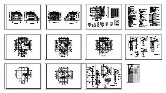 精美3层别墅建筑CAD施工图纸 - 3