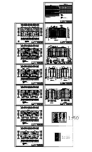 小区6层住宅楼建筑CAD图纸 - 1