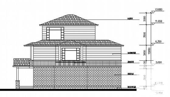 3层F型别墅建筑CAD图纸 - 3