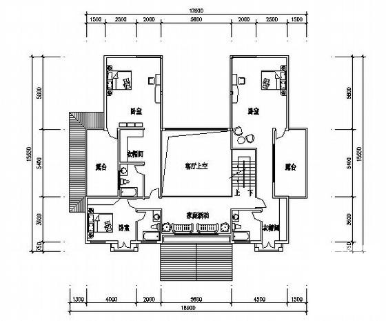 3层F型别墅建筑CAD图纸 - 4