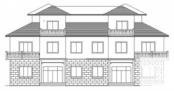大型3层联体别墅建筑设计CAD施工图纸 - 1