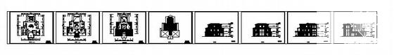 3层D型别墅建筑CAD图纸 - 2