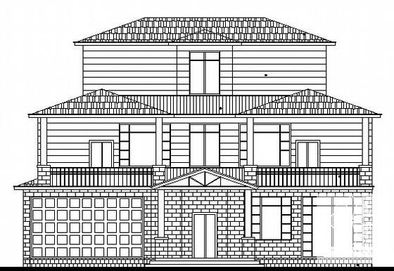 3层D型别墅建筑CAD图纸 - 3