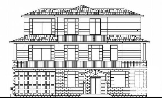 3层E型别墅建筑CAD图纸 - 2