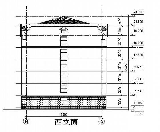 砖混结构6层住宅楼建筑方案设计CAD图纸 - 1