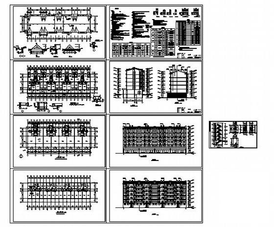 6层坡屋顶住宅楼建筑方案设计CAD图纸 - 1