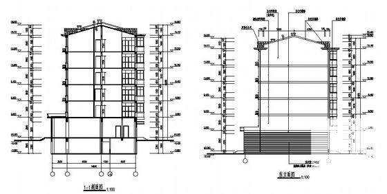 6层坡屋顶住宅楼建筑方案设计CAD图纸 - 3
