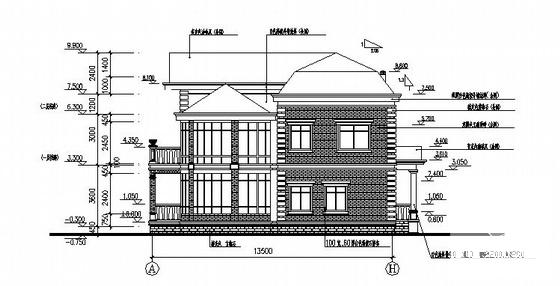 工程G型3层别墅建筑CAD施工图纸 - 1