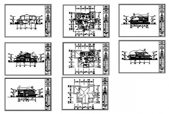 2层D2型别墅建筑CAD图纸（标注详细） - 4