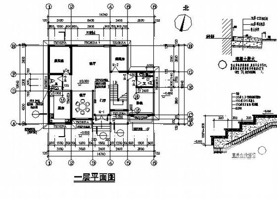 砌体结构3层别墅建筑设计CAD施工图纸 - 2
