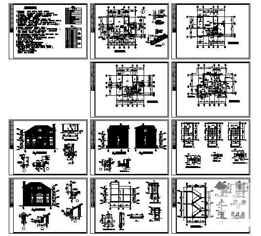 砌体结构3层别墅建筑设计CAD施工图纸 - 4