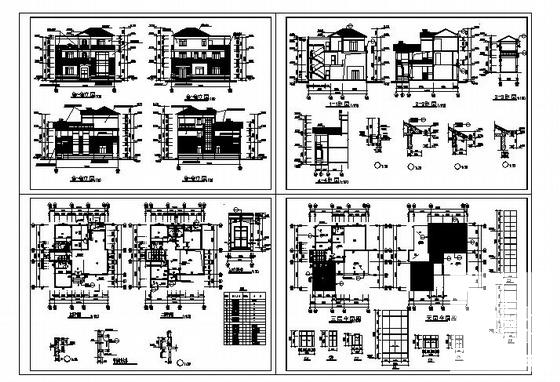 经典大方的3层别墅建筑CAD施工图纸 - 1
