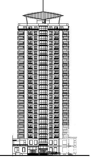 浦东花园小区二期2号住宅楼建筑初步CAD图纸 - 1