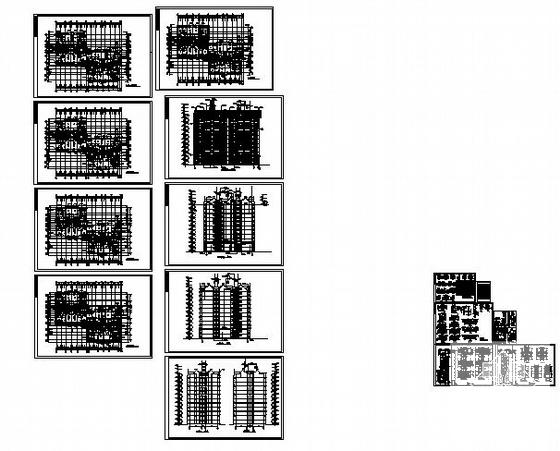 框架结构大院12层建筑施工CAD图纸 - 1