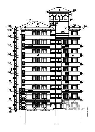 星河湾9层住宅楼建筑CAD施工图纸 - 2
