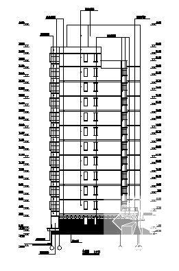 比较简单的13层住宅楼建筑CAD图纸 - 2