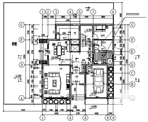 坡屋顶别墅建筑CAD图纸 - 4