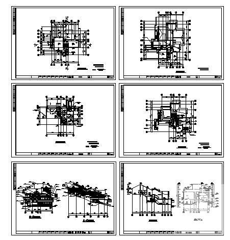 套独立山地别墅建筑施工CAD图纸 - 3
