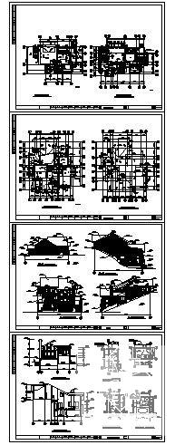 绿城9号套独立山地别墅建筑CAD施工图纸（标注详细） - 1
