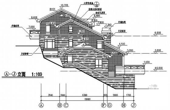 绿城1号套独立山地别墅建筑CAD施工图纸 - 1