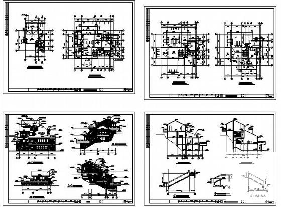 绿城1号套独立山地别墅建筑CAD施工图纸 - 3