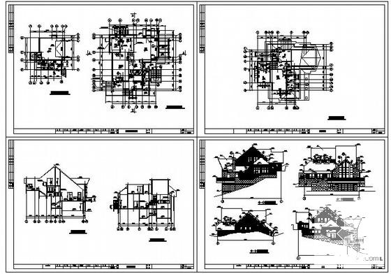 绿城7号套独立山地别墅建筑方案设计CAD施工图纸 - 1