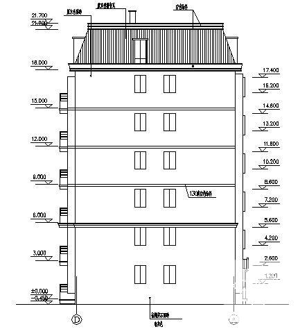 比较精美的6层住宅楼建筑CAD施工图纸 - 2