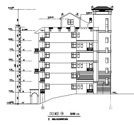 26.15米砖混结构7层商住楼建筑方案设计CAD图纸 - 3