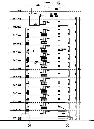 东方城市花园12层B型住宅楼建筑设计CAD施工图纸 - 1