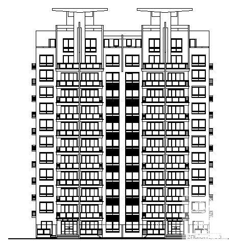 东方城市花园12层B型住宅楼建筑设计CAD施工图纸 - 3