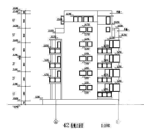 6层联排别墅建筑CAD施工图纸 - 3