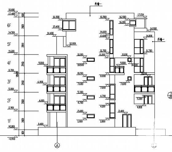 精美6层联排别墅建筑CAD施工图纸 - 2