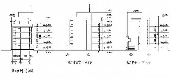 奉贤中学4层教工宿舍建筑扩初CAD施工图纸 - 4