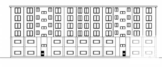 6层底框住宅楼建筑施工CAD图纸 - 1