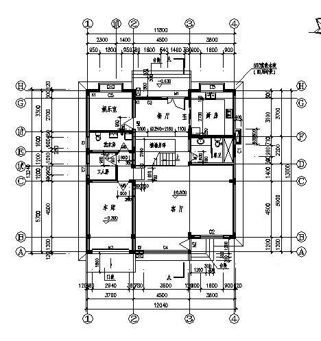 砖混结构独立3层住宅楼建筑CAD施工图纸 - 1