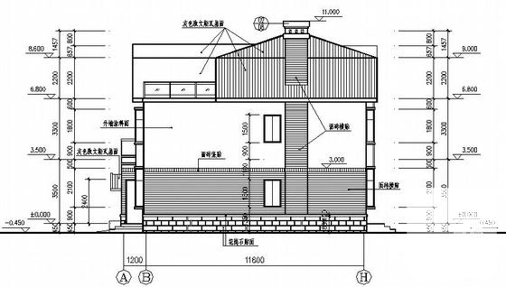 砖混结构独立3层住宅楼建筑CAD施工图纸 - 2
