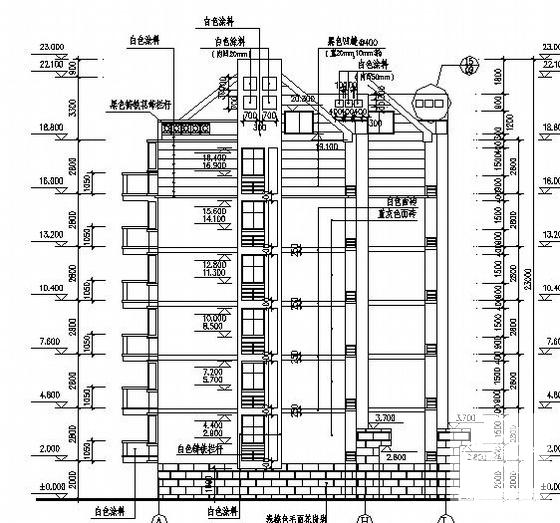 比较精美的8层住宅楼建筑CAD施工图纸 - 3