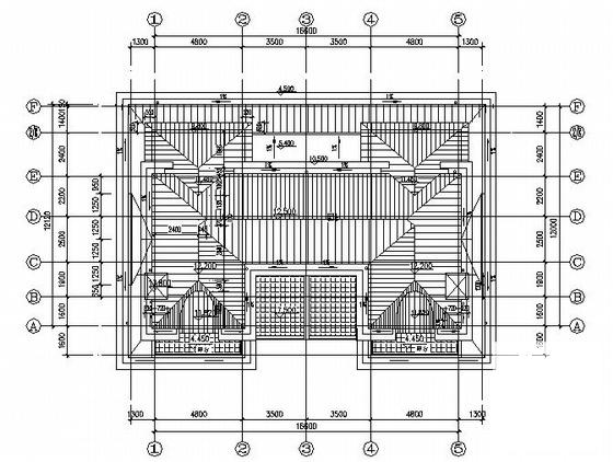 砖混结构3层别墅建筑施工CAD图纸 - 1