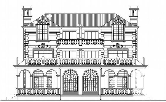 砖混结构3层别墅建筑施工CAD图纸 - 2