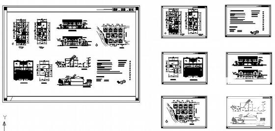 2层双拼式小康住宅楼建筑方案设计CAD图纸 - 1