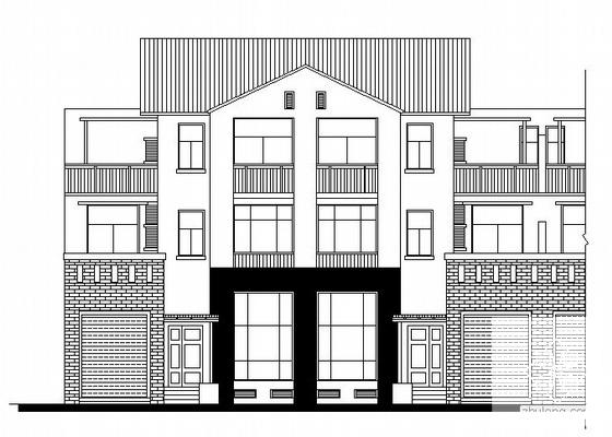 3层双拼别墅建筑方案设计CAD图纸 - 2