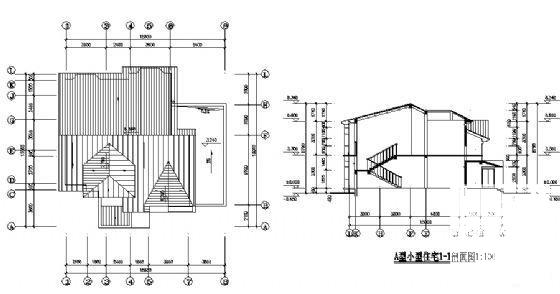 A型小别墅建筑方案设计CAD图纸 - 2