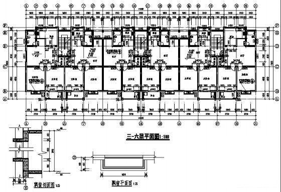 框架结构6层单元住宅楼建筑施工CAD图纸 - 1