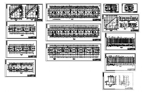 框架结构小区5层住宅楼建筑方案设计CAD图纸 - 1