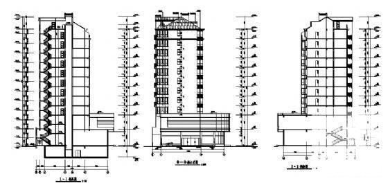框架结构11层住宅楼建筑CAD施工图纸 - 2
