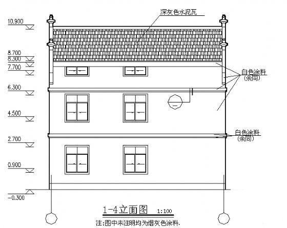 3层别墅建筑结构设计CAD施工图纸 - 2