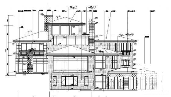 国内砖混结构3层别墅建筑方案设计CAD施工图纸 - 3