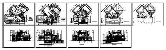 国内砖混结构3层别墅建筑方案设计CAD施工图纸 - 4