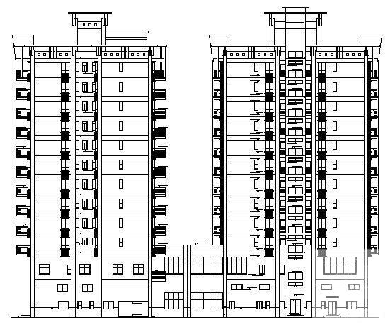 框架结构12层办公楼(商住两用）建筑施工CAD图纸 - 3